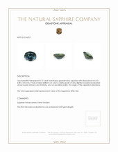 0.73 Ct. Greenish Blue Sapphire from Montana Appraisal