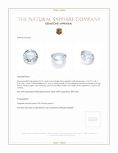 0.73 Ct. Blue Sapphire from Ceylon (Sri Lanka) Appraisal