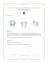 0.73 Ct. Blue Sapphire from Ceylon (Sri Lanka) Appraisal