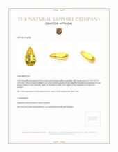 0.66 Ct. Yellow Sapphire from Ceylon (Sri Lanka) Appraisal