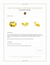 0.70 Ct. Yellow Sapphire from Ceylon (Sri Lanka) Appraisal