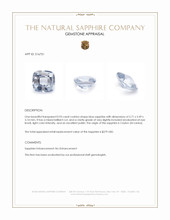 0.93 Ct. Blue Sapphire from Ceylon (Sri Lanka) Appraisal