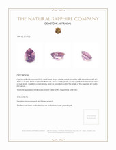 0.52 Ct. Pinkish Purple Sapphire from Ceylon (Sri Lanka) Appraisal