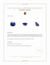 0.96 Ct. Blue Sapphire from Ceylon (Sri Lanka) Appraisal