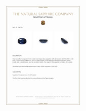 0.54 Ct. Blue Sapphire from Ceylon (Sri Lanka) Appraisal