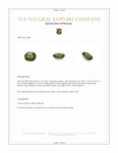 1.36 Ct. Green Sapphire from Madagascar Appraisal