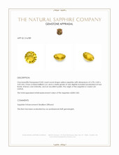 0.82 Ct. Yellow Sapphire from Ceylon (Sri Lanka) Appraisal