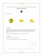 0.83 Ct. Yellow Sapphire from Ceylon (Sri Lanka) Appraisal