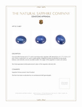 6.77 Ct. Blue Cabochon Sapphire from Ceylon (Sri Lanka) Appraisal