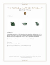 1.30 Ct. Green Sapphire from Madagascar Appraisal