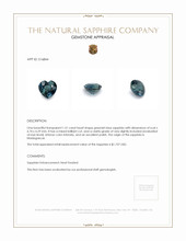 1.51 Ct. Greenish Blue Sapphire from Madagascar Appraisal