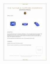 2.60 Ct. Blue Sapphire from Madagascar Appraisal