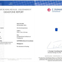 2.60 Ct. Blue Sapphire from Madagascar Scan Report