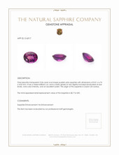 2.06 Ct. Purplish Pink Sapphire from Ceylon (Sri Lanka) Appraisal