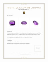 2.06 Ct. Purple Sapphire from Ceylon (Sri Lanka) Appraisal