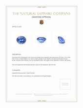 3.52 Ct. Blue Sapphire from Ceylon (Sri Lanka) Appraisal