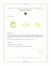 1.19 Ct. Yellowish Green Sapphire from Ceylon (Sri Lanka) Appraisal