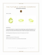 1.19 Ct. Yellowish Green Sapphire from Ceylon (Sri Lanka) Appraisal