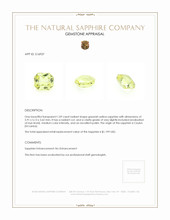 1.09 Ct. Greenish Yellow Sapphire from Ceylon (Sri Lanka) Appraisal