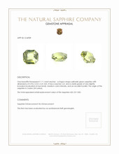 1.11 Ct. Yellowish Green Sapphire from Ceylon (Sri Lanka) Appraisal
