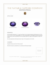 1.12 Ct. Color Change Sapphire from Ceylon (Sri Lanka) Appraisal