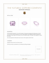 1.63 Ct. Pink Sapphire from Ceylon (Sri Lanka) Appraisal