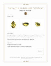 5.02 Ct. Greenish Yellow Sapphire from Ceylon (Sri Lanka) Appraisal