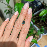 2.06 Ct. Bluish Green Sapphire from Ceylon (Sri Lanka) Life Style