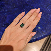 6.10 Ct. Bluish Green Sapphire from Madagascar Life Style
