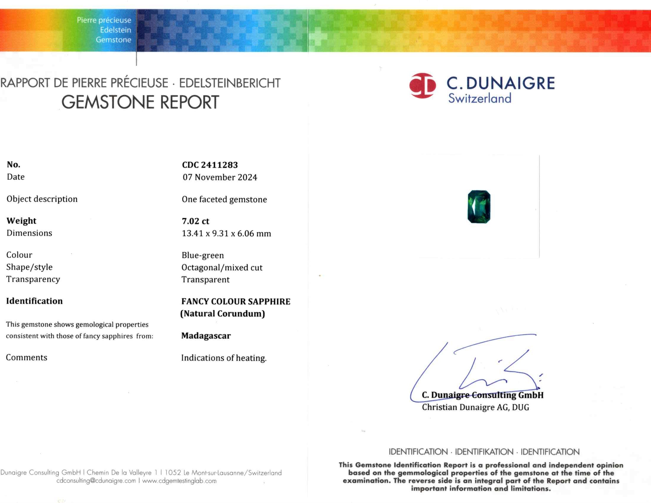 7.02 Ct. Bi Color Sapphire from Madagascar