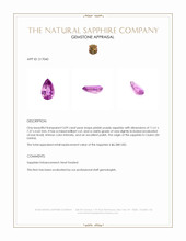 3.09 Ct. Pinkish Purple Sapphire from Ceylon (Sri Lanka) Appraisal