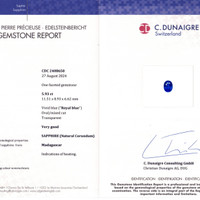 5.93 Ct. Blue Sapphire from Madagascar Scan Report