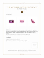 2.17 Ct. Pink Sapphire from Ceylon (Sri Lanka) Appraisal