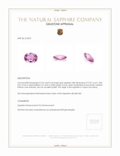 2.04 Ct. Pink Sapphire from Ceylon (Sri Lanka) Appraisal