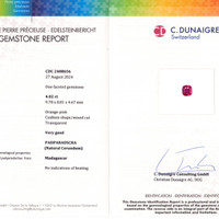 4.02 Ct. Padparadscha Sapphire from Madagascar Scan Report