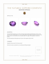 2.12 Ct. Purple Sapphire from Ceylon (Sri Lanka) Appraisal
