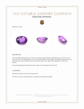 2.12 Ct. Purple Sapphire from Ceylon (Sri Lanka) Appraisal