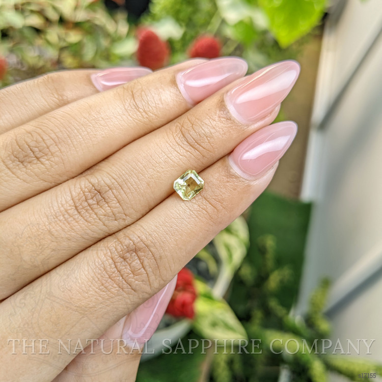 1.07 Ct. Greenish Yellow Sapphire from Ceylon (Sri Lanka)