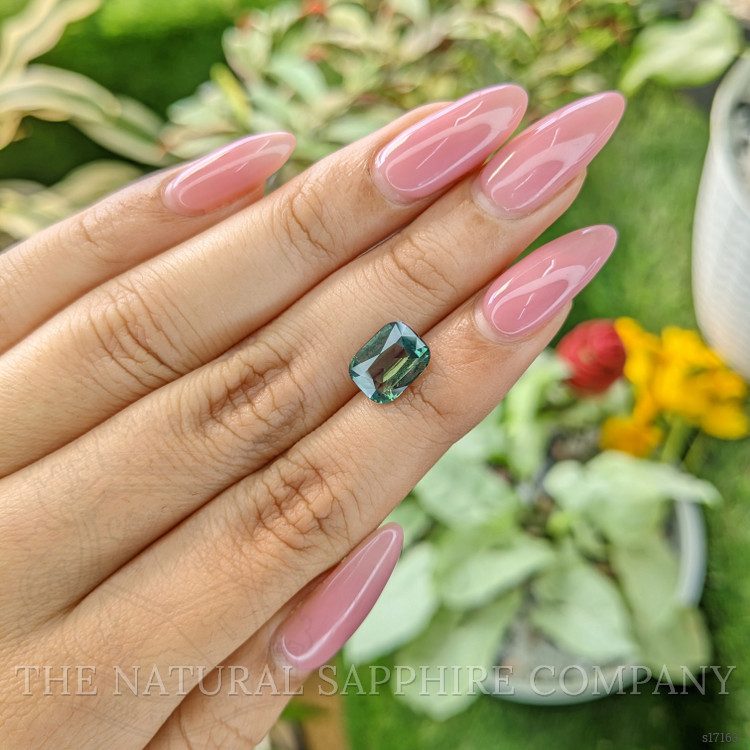 3.33 Ct. Bluish Green Sapphire from Ceylon (Sri Lanka)