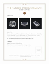 1.53 Ct. White Sapphire from Ceylon (Sri Lanka) Appraisal