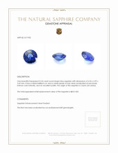 0.54 Ct. Blue Sapphire from Ceylon (Sri Lanka) Appraisal