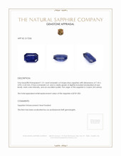 1.31 Ct. Blue Sapphire from Ceylon (Sri Lanka) Appraisal