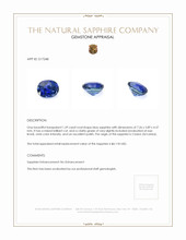 1.59 Ct. Blue Sapphire from Ceylon (Sri Lanka) Appraisal