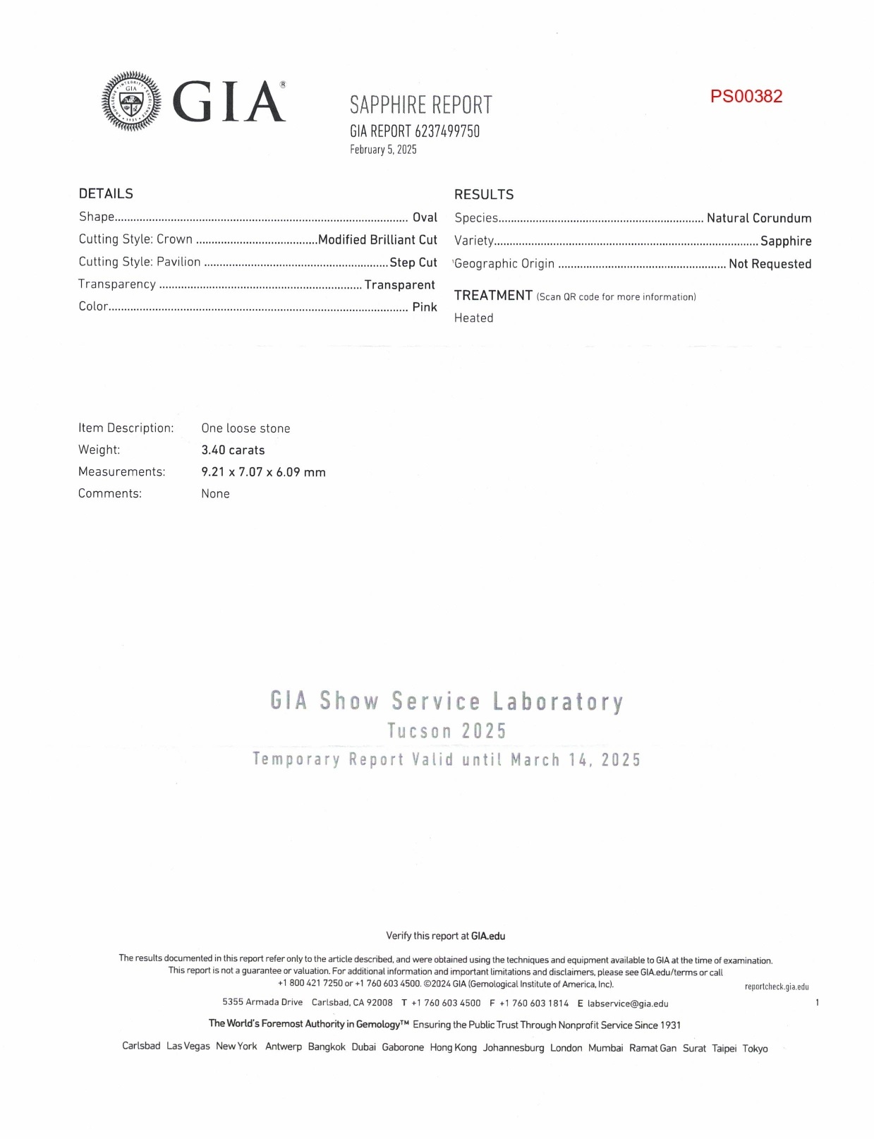 3.40 Ct. Pink Sapphire from Ceylon (Sri Lanka)