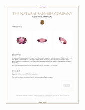 1.21 Ct. Pink Sapphire from Ceylon (Sri Lanka) Appraisal