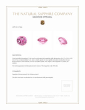 1.06 Ct. Pink Sapphire from Ceylon (Sri Lanka) Appraisal