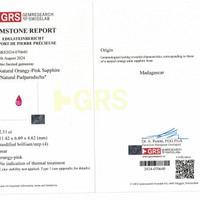2.51 Ct. Padparadscha Sapphire from Madagascar Scan Report