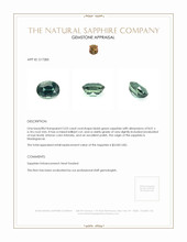 2.03 Ct. Bluish Green Sapphire from Madagascar Appraisal