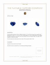 3.19 Ct. Blue Sapphire from Ceylon (Sri Lanka) Appraisal