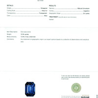 10.94 Ct. Blue Sapphire from Ceylon (Sri Lanka) Scan Report